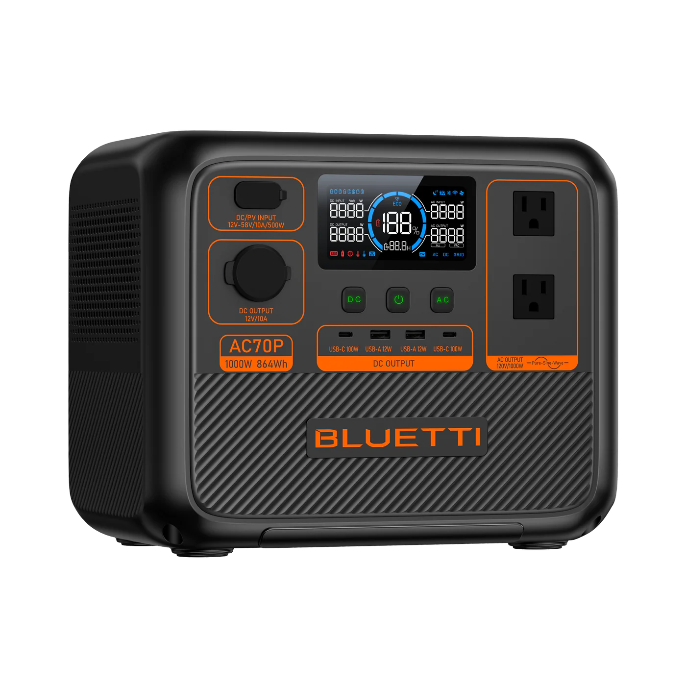 Bluetti AC70P – Zuverlässiges Kraftwerk (1000W | 864Wh)