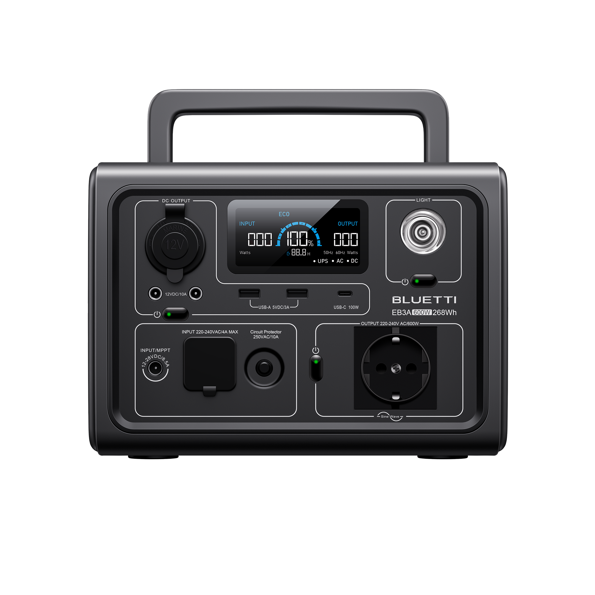 Bluetti EB3A - Reliable power station for the trip (600W | 268Wh)