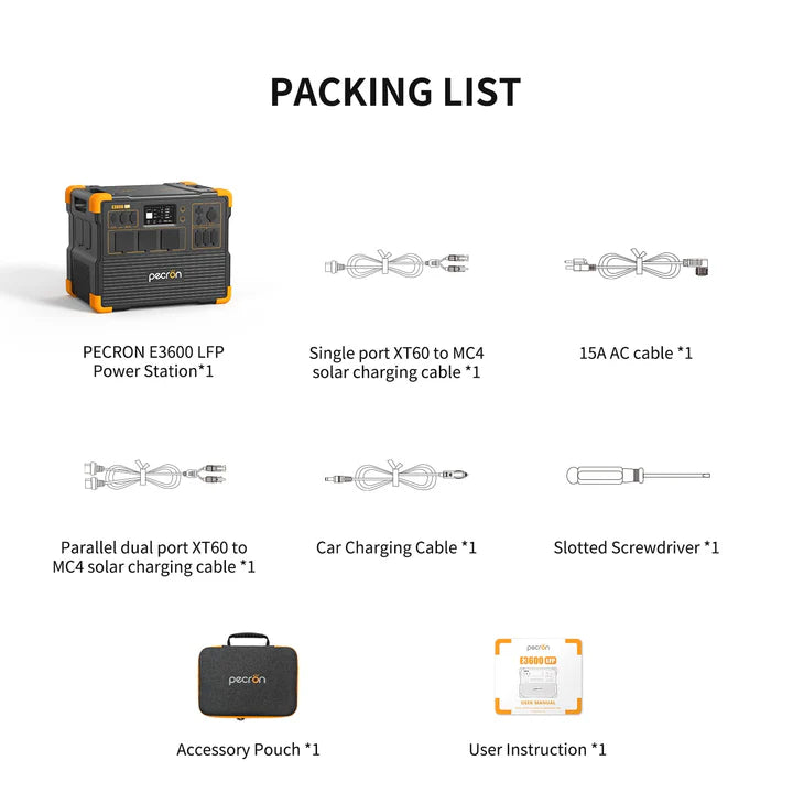 PECRON E3600LFP Transportabel Power Station 3600W 3072Wh