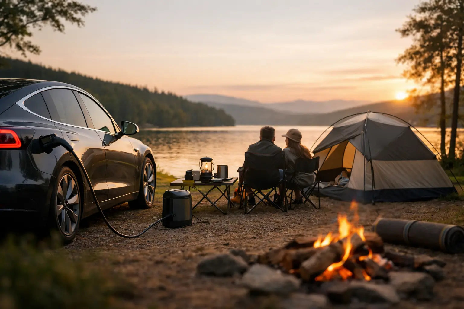 Elbil camping: sådan får du frihed på tur