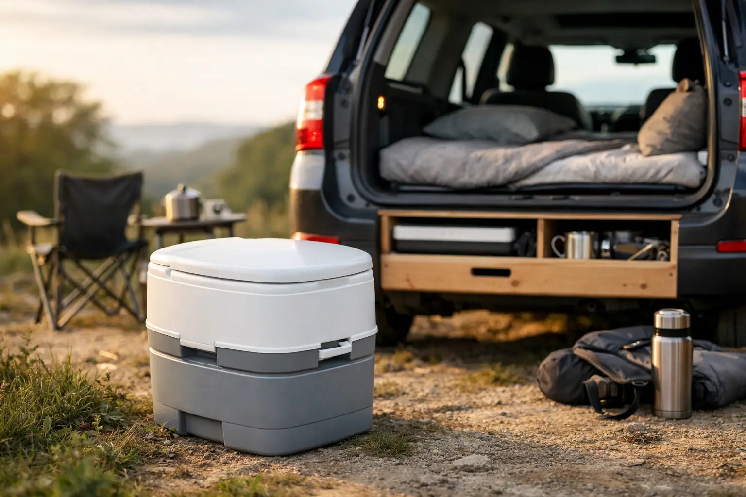 Test af campingtoilet til bil for carcampere