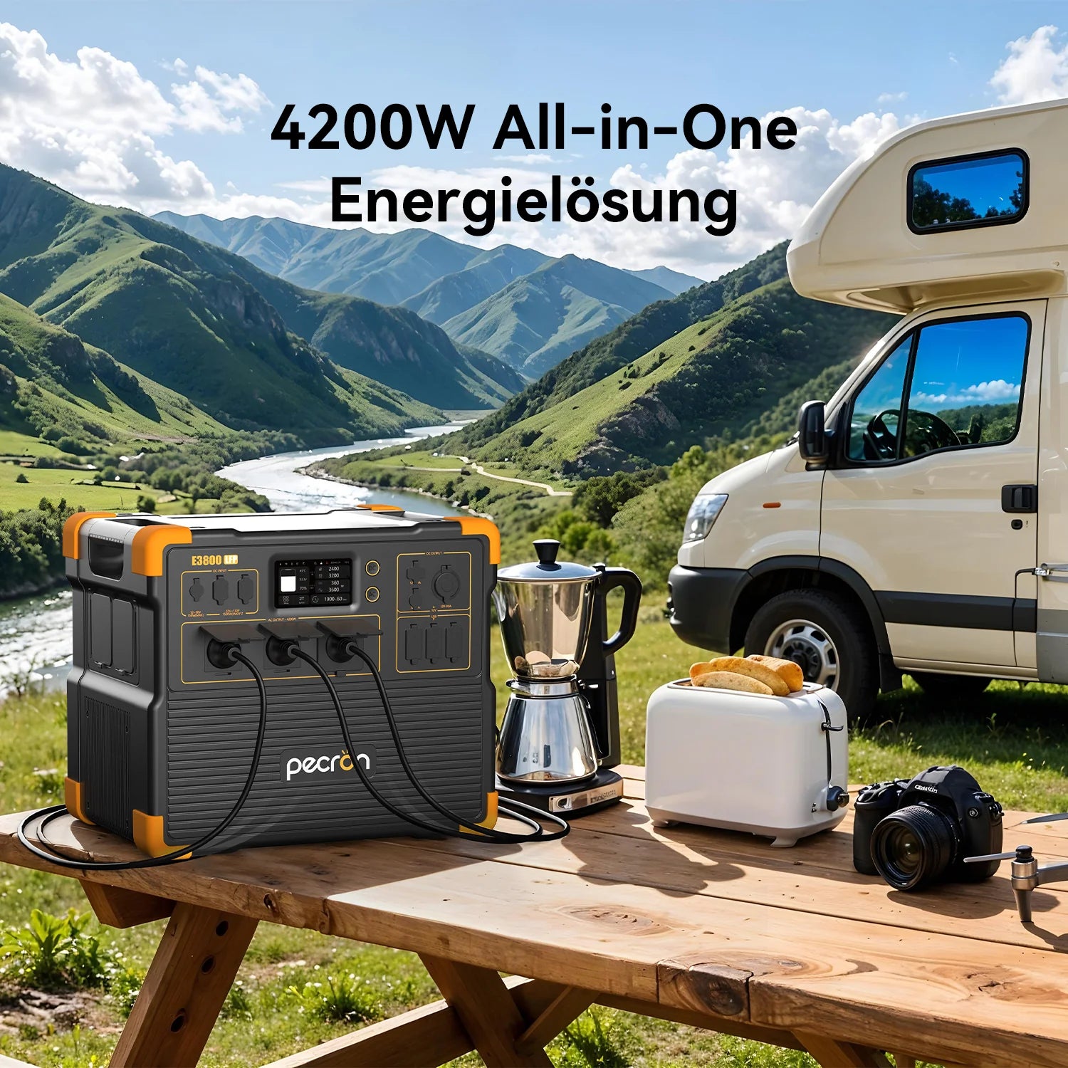 PECRON E3800LFP Power Station 4200W 3840Wh (with free trolley)