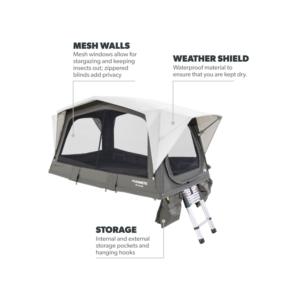 Dometic TRT 140 AIR Dachzelt – Qualitätszelt für kleine und große Autos