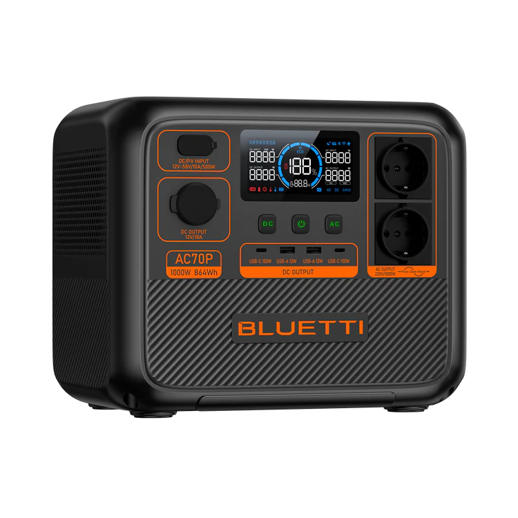 Bluetti AC70P - Pålidelig Power Station (1000W | 864Wh)