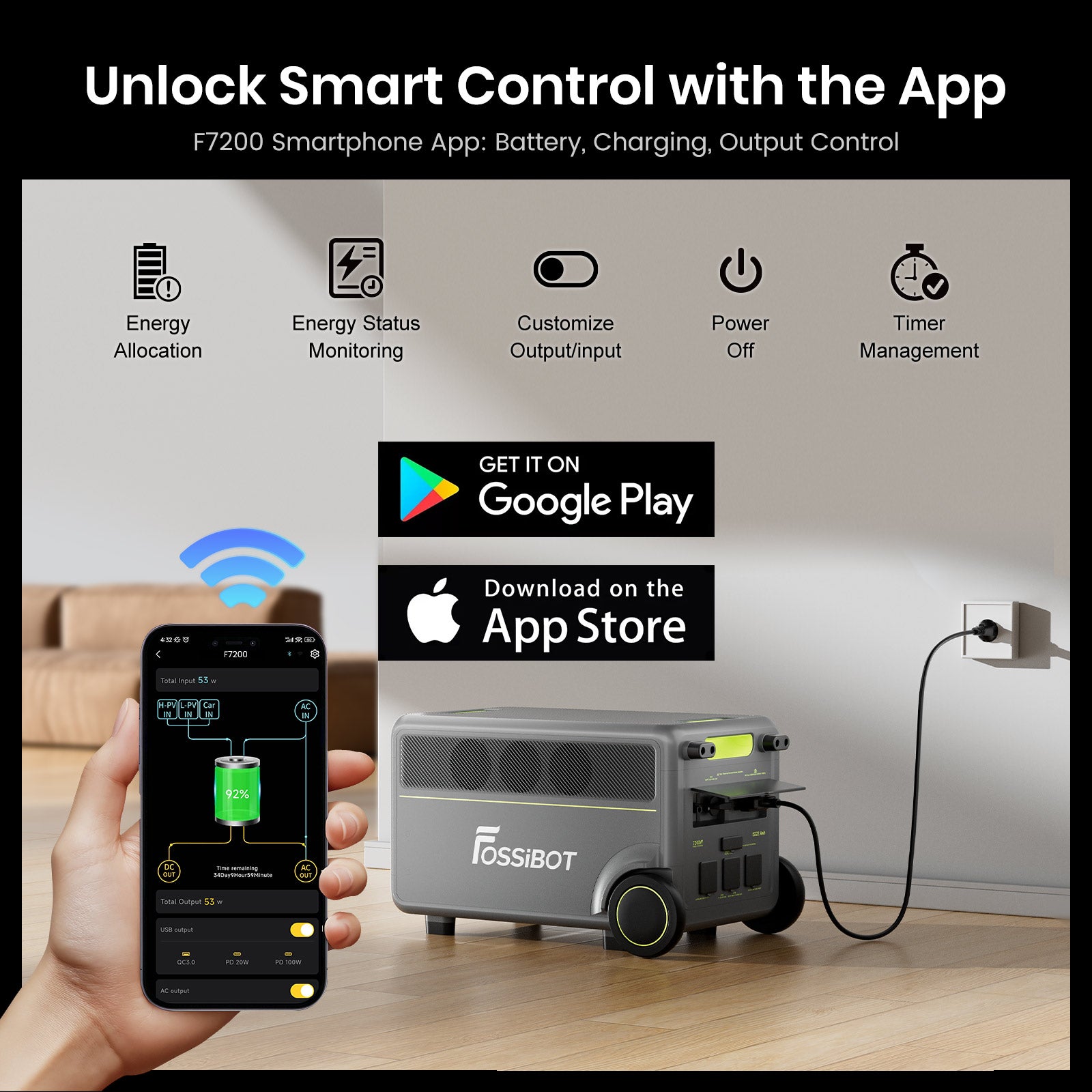 FOSSiBOT F7200 Transportabel Power station 5222.4Wh | 7200W