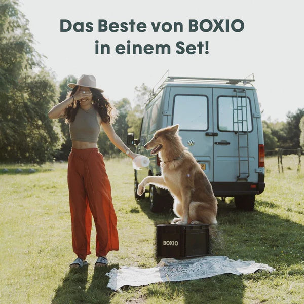 BOXIO - SANITARY: Complete set with toilet, mobile washbasin and accessories