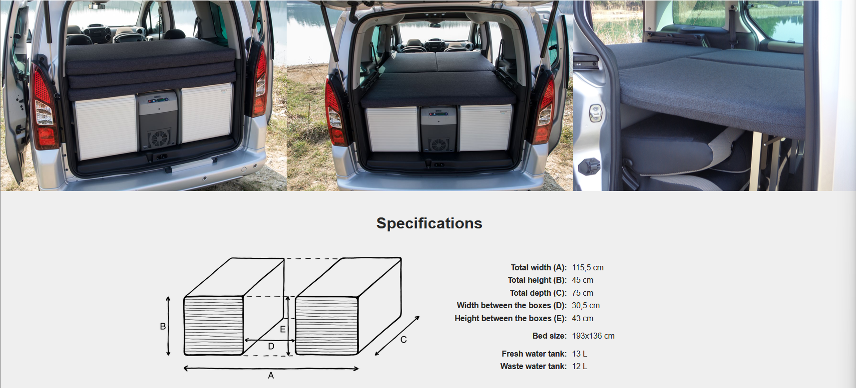 FLIP Camping Box - Luxurious Campervan Module 