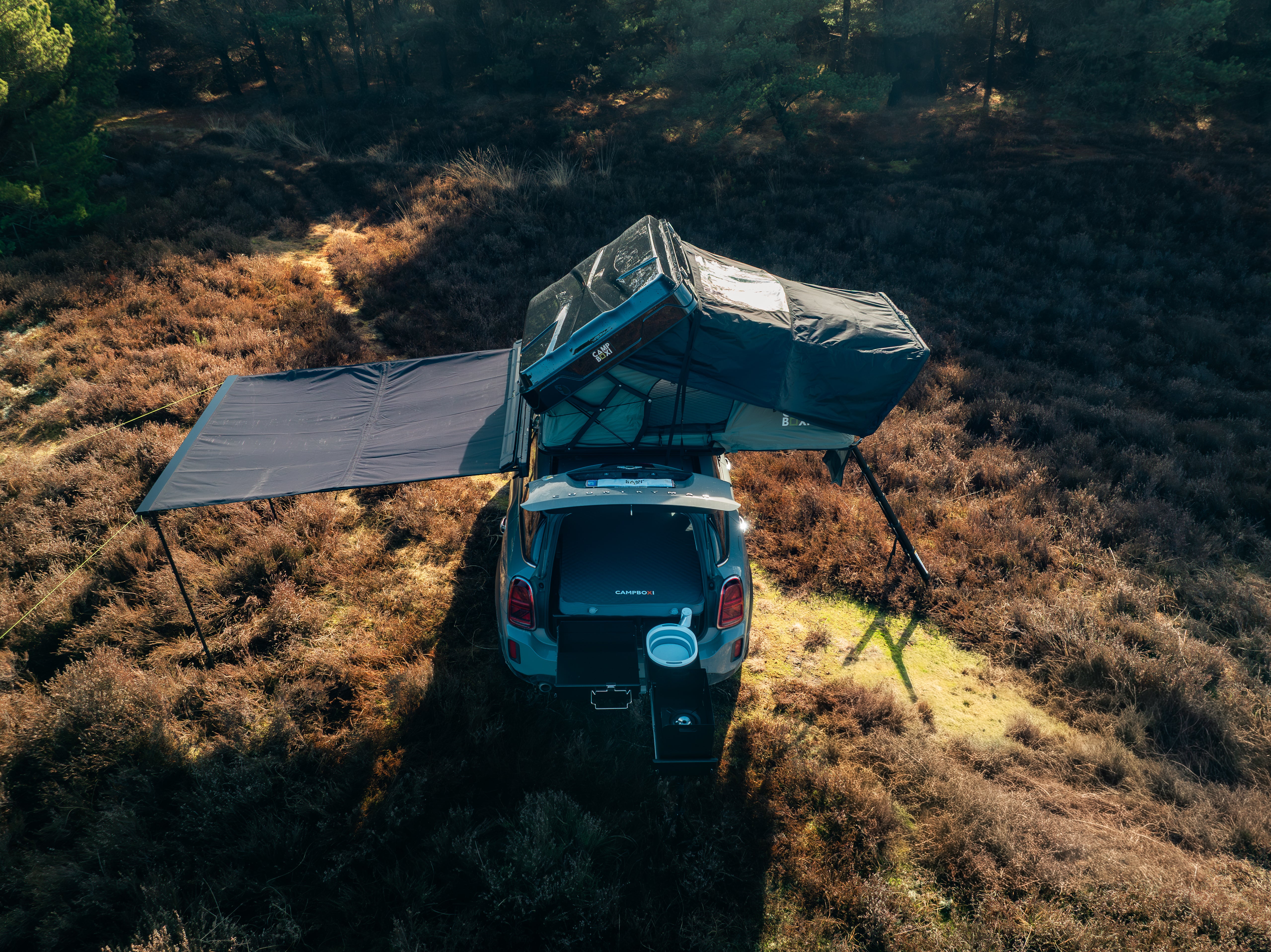 CampBoxi Nest 160 roof tent - All-in-one roof tent | Hydraulic opening | integrated window bars | comfort mattress