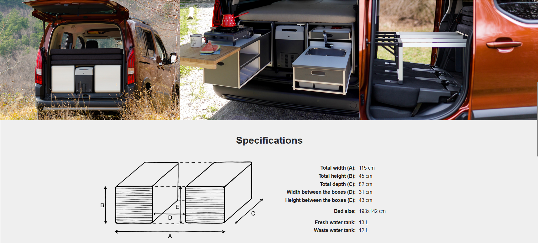 FLIP Camping Box - Luxurious Campervan Module 