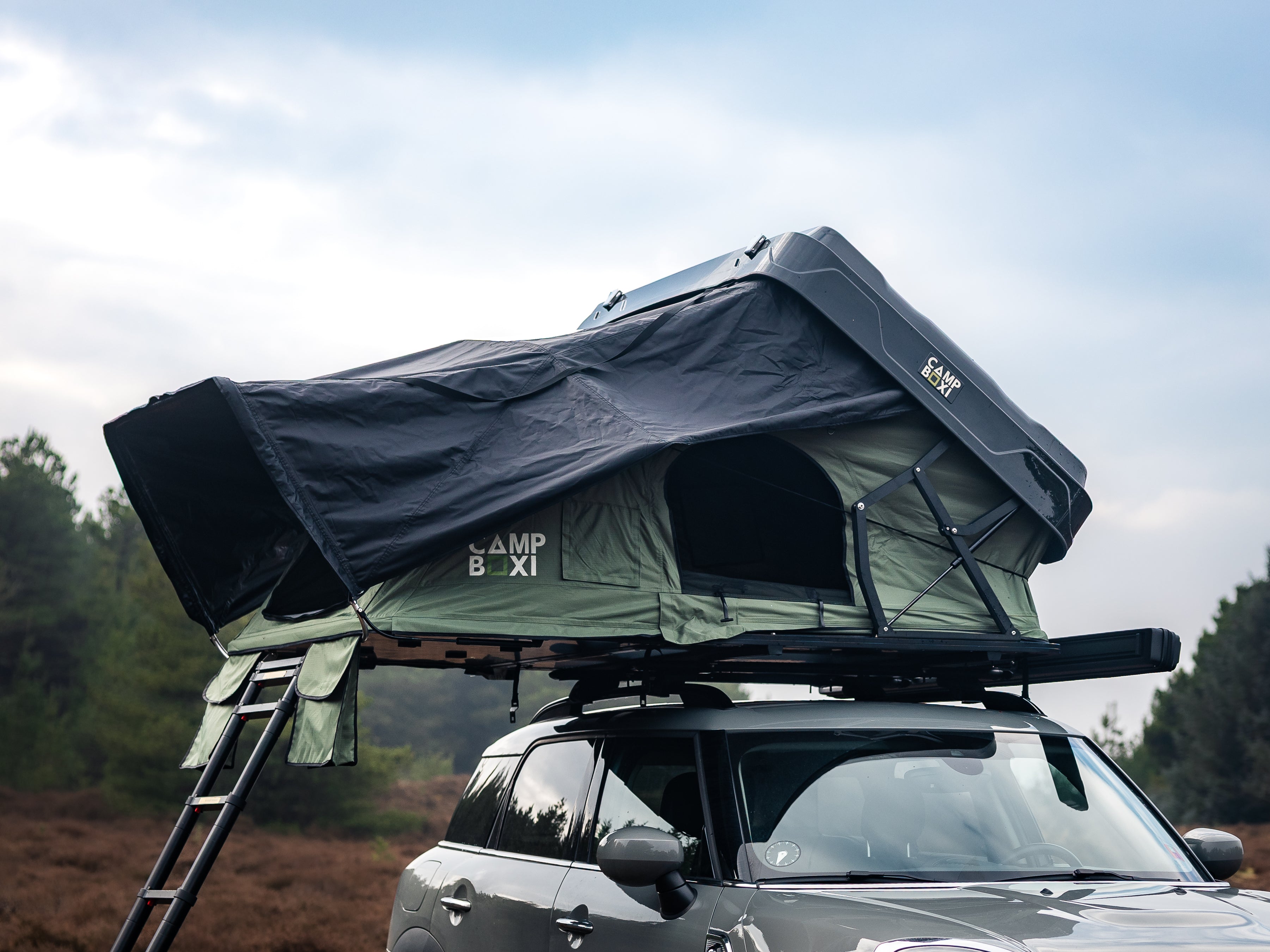 CampBoxi Nest 160 roof tent - All-in-one roof tent | Hydraulic opening | integrated window bars | comfort mattress
