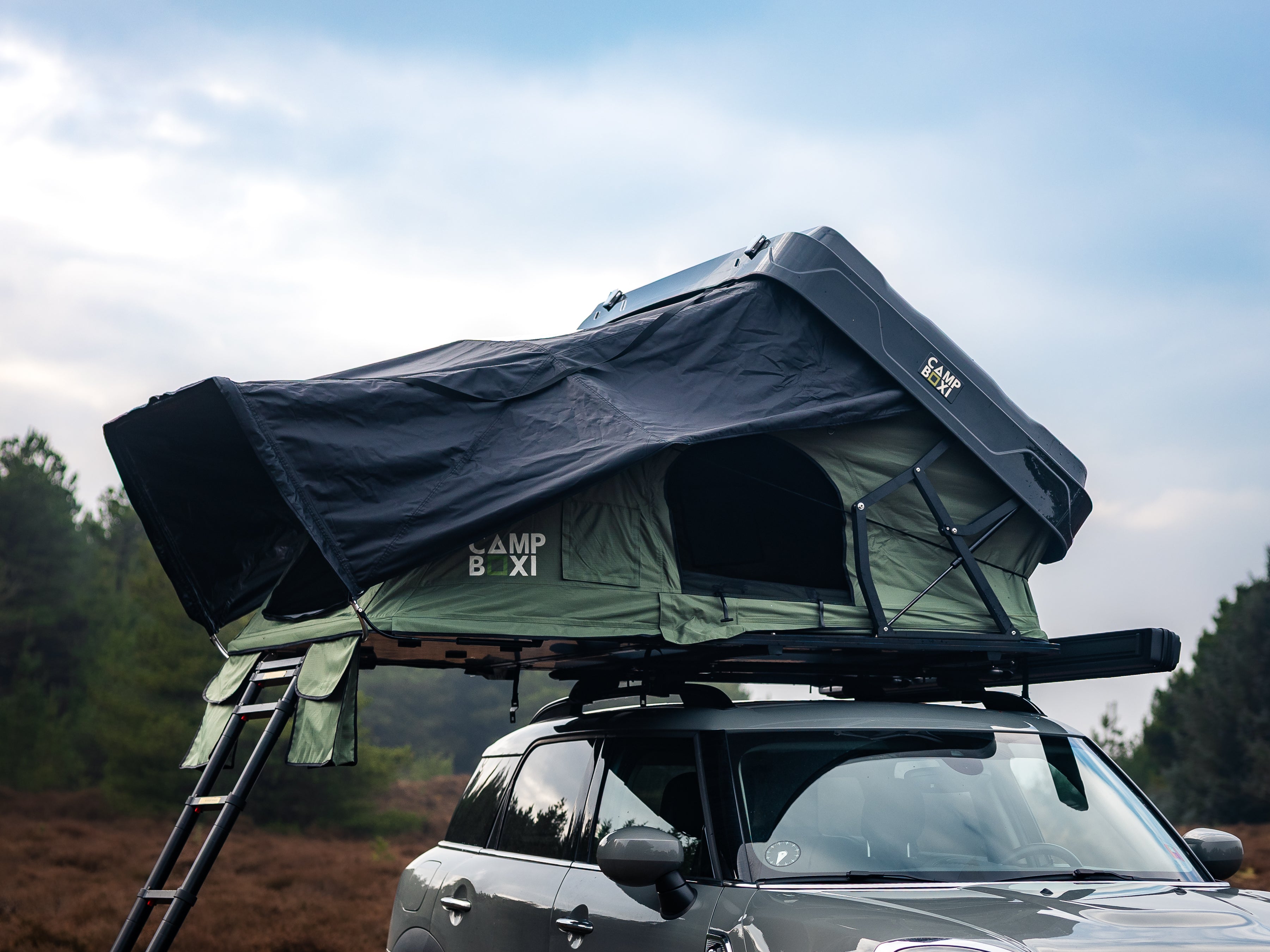 CampBoxi Nest 160 roof tent - All-in-one roof tent | Hydraulic opening | integrated window bars | comfort mattress