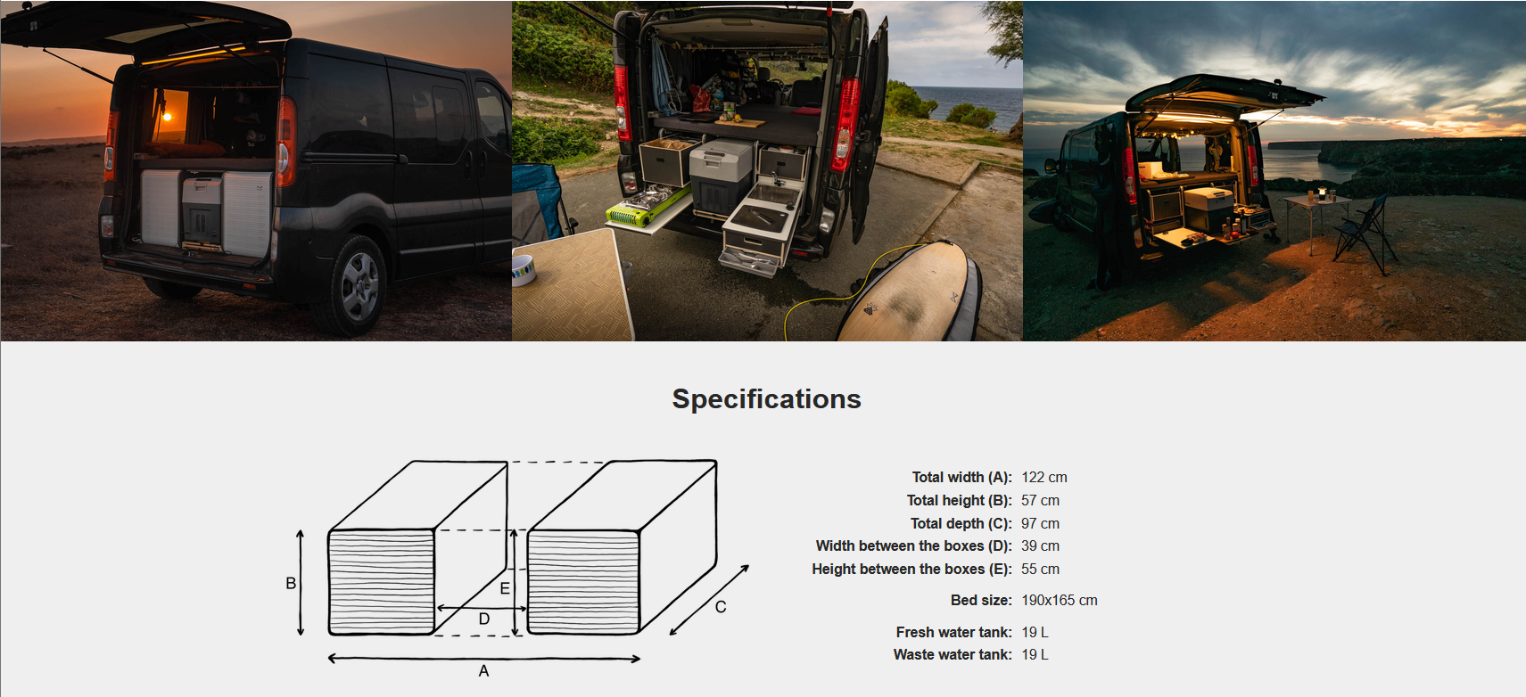 FLIP Camping Box - Luxurious Campervan Module 