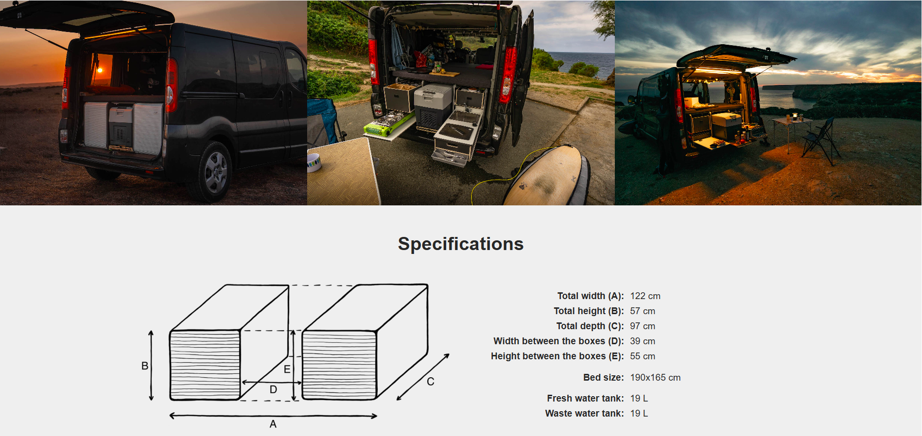FLIP Camping Box - Luxurious Campervan Module 