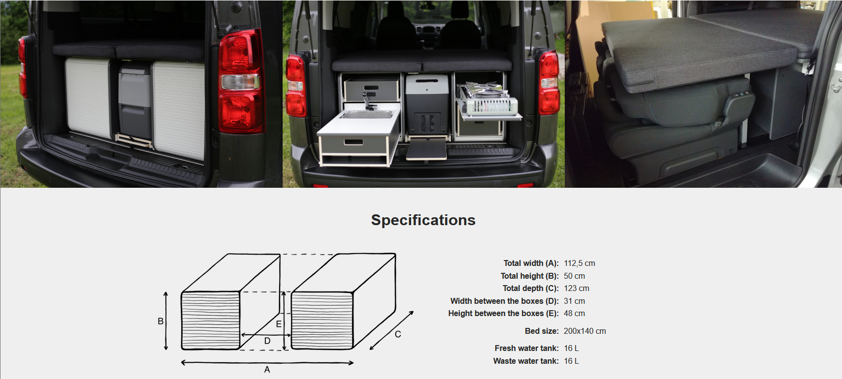 FLIP Camping Box - Luxurious Campervan Module 