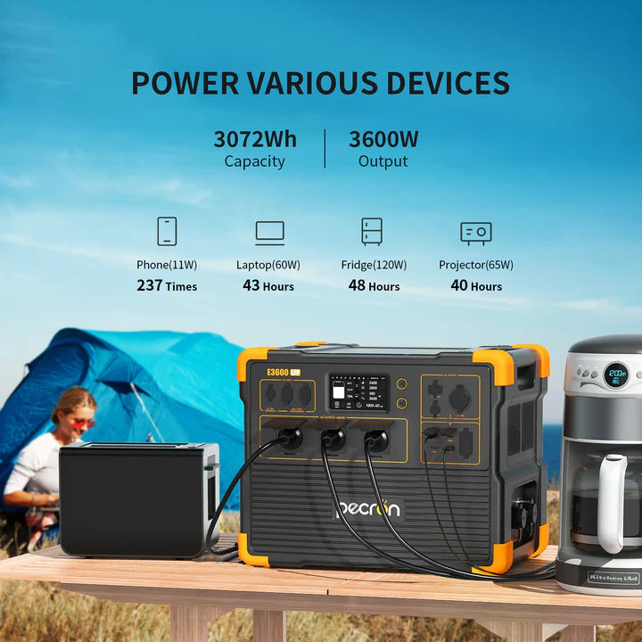 PECRON E3600LFP Portable Power Station 3600W 3072Wh
