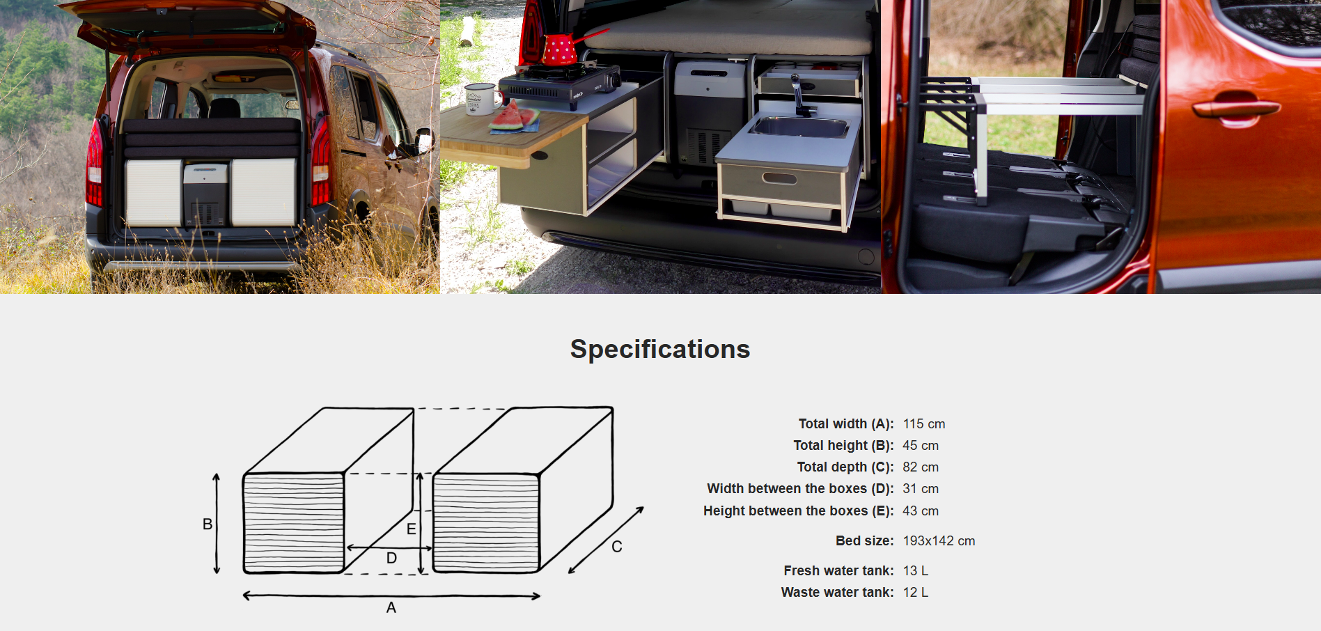 FLIP Camping Box - Luxurious Campervan Module 