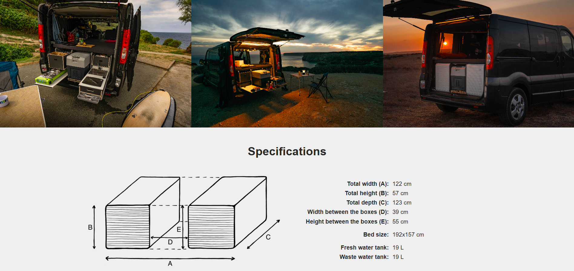 FLIP Camping Box - Luxurious Campervan Module 