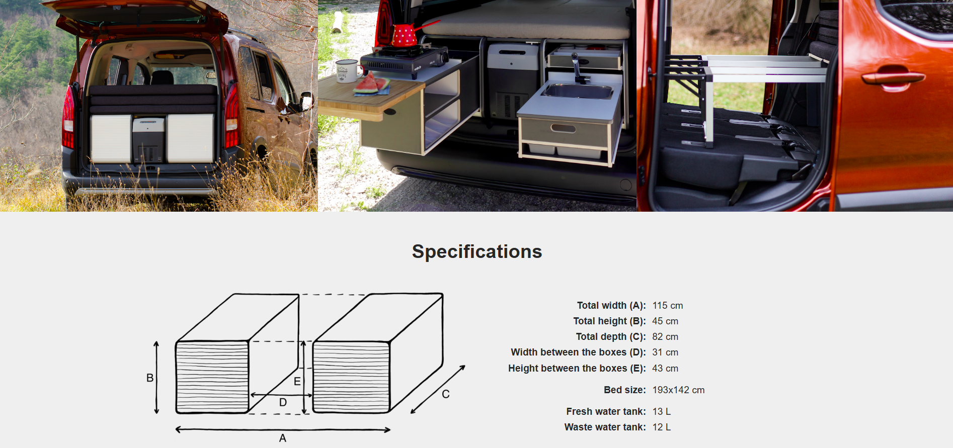 FLIP Camping Box - Luxurious Campervan Module 