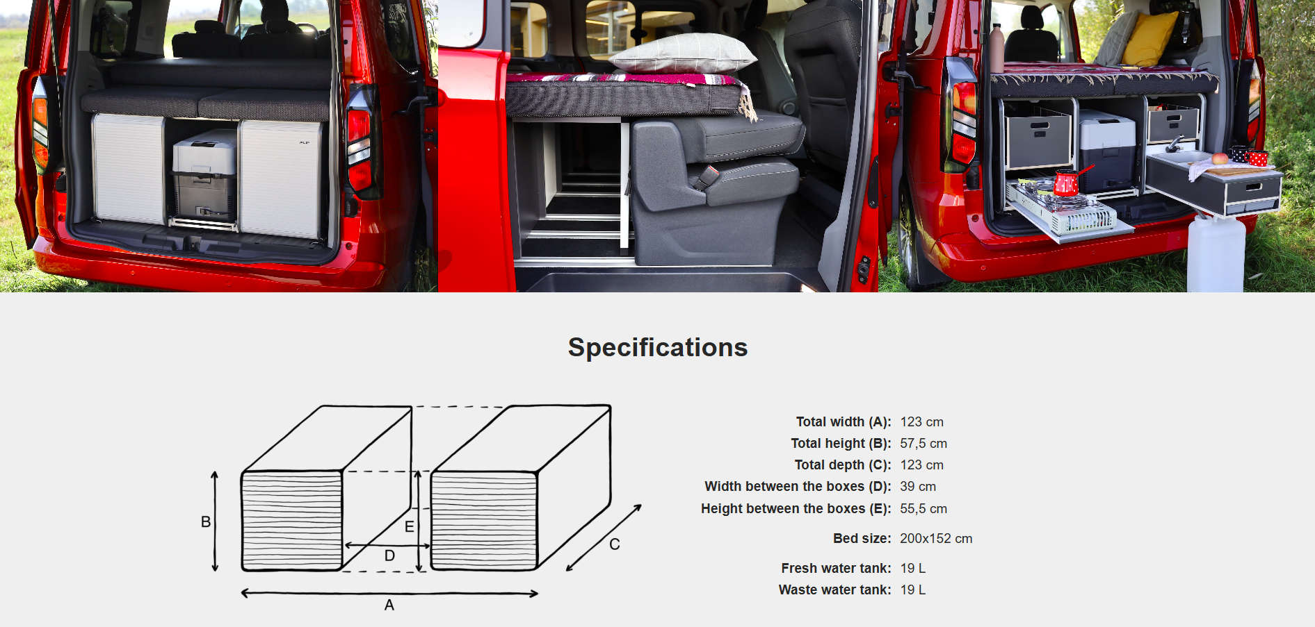 FLIP Camping Box - Luxurious Campervan Module 
